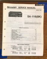 Sharp SA-116 Stereo System Service Manual *Original*