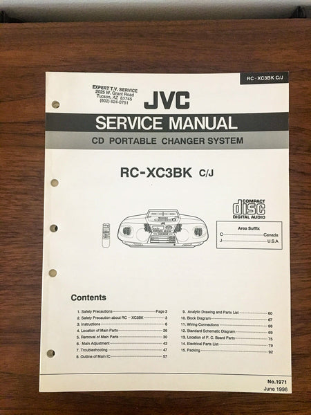 JVC RC-XC3 BK Radio Service Manual *Original*
