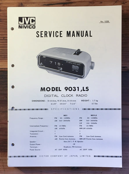 JVC Model 9031 LS Radio Service Manual *Original*