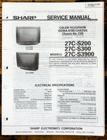 Sharp 27C-S200 S300 S3900 TV / Television Service Manual *Original* #1