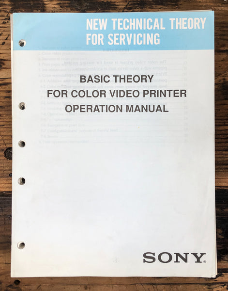 Sony Color Video Printer CVP-   Basic Theory Operation Manual *Original*