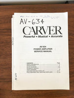 Carver AV-634 Receiver Service Manual *Original*