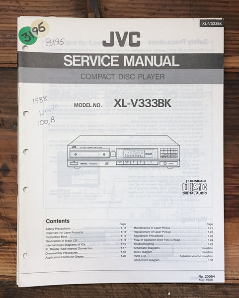 JVC XL-V333 BK CD Player  Service Manual *Original*