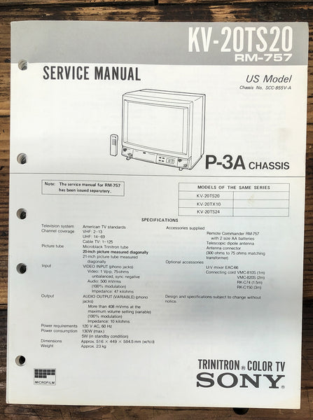 Sony KV-20TS20 TV  Service Manual *Original*