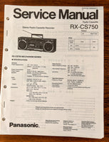 Panasonic RX-CS750 Radio Cassette Service Manual *Original*