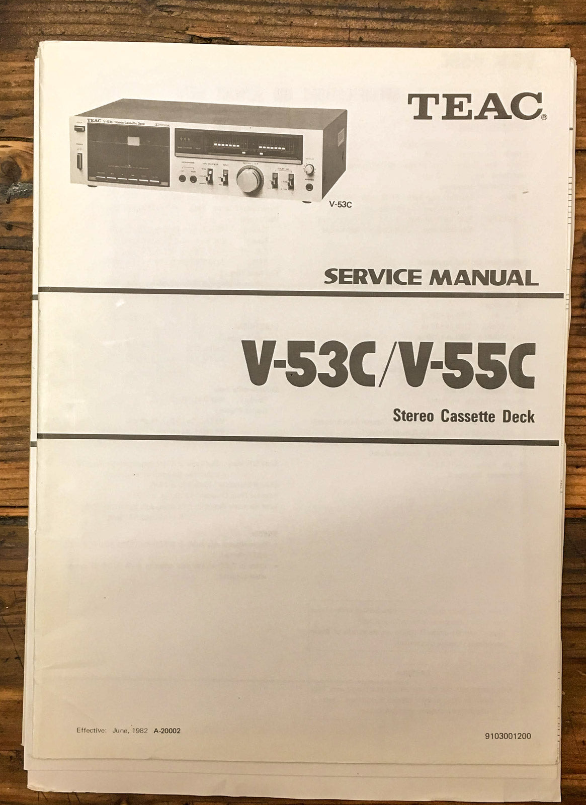Teac V-53C V-55C Cassette Deck  Service Manual *Original*