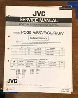 JVC PC-30 CD Portable System Service Manual *Original*