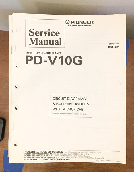 Pioneer PD-V10G CD Player Service Manual *Original* #2