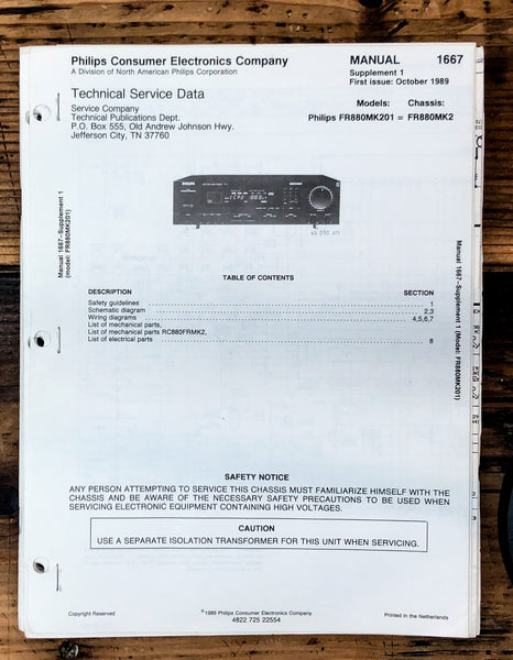 Philips FR-880 MK2 FR880 MK2  Receiver  Service Manual *Original*