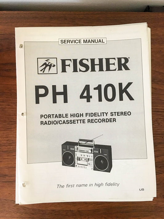 Fisher PH 410K Cassette Recorder Service Manual *Original*