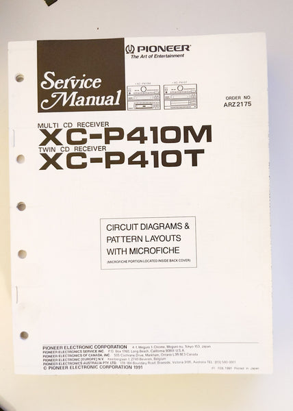 Pioneer XC-P410M -P410T Stereo System Service Manual *Original*