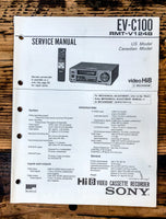 Sony EV-C100 Hi 8 VCR  Service Manual *Original*