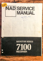 NAD Model 7100 Receiver  Service Manual *Original*