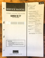 Sansui SE-77 Equalizer Service Manual *Original*