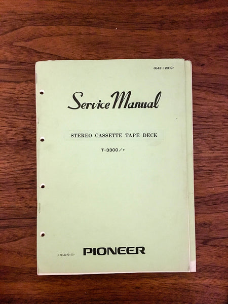 Pioneer T-3300 Cassette Service Manual *Original*