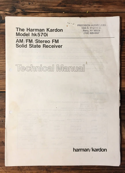 Harman Kardon HK570i HK-570i Receiver Service Manual *Original*