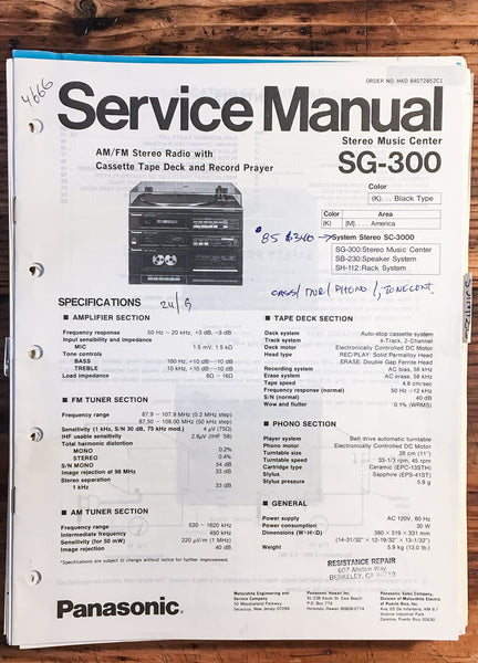 Panasonic SG-300 Stereo  Service Manual *Original*