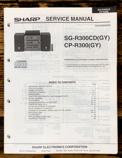 Sharp SG-R300CD CP-R300 Stereo Service Manual *Original*