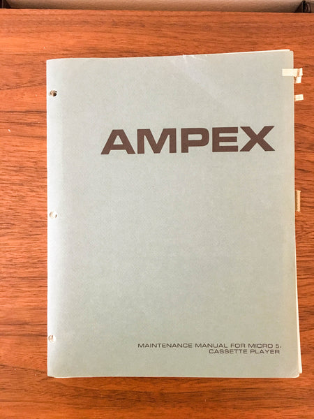 Ampex Model Micro 5 Cassette Service Manual *Original*