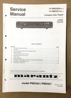 Marantz PMD320 PMD321 PMD-320 PMD-321 CD Player Service Manual *Original*