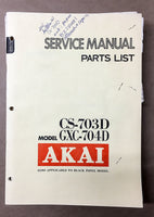 Akai CS-703D GXC-704D Cassette Service Manual *Original*