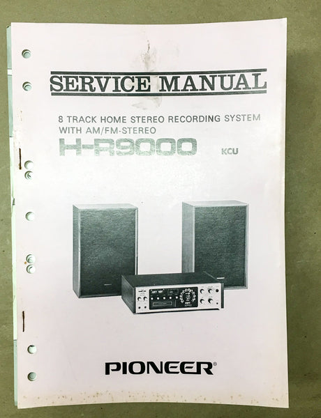 Pioneer H-R9000 8 Track Player Service Manual *Original*