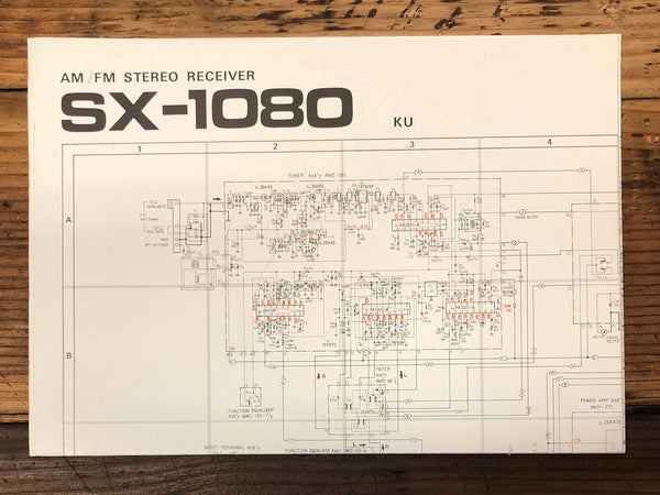 Pioneer SX-1080 KU Receiver Foldout Service Manual *Original*