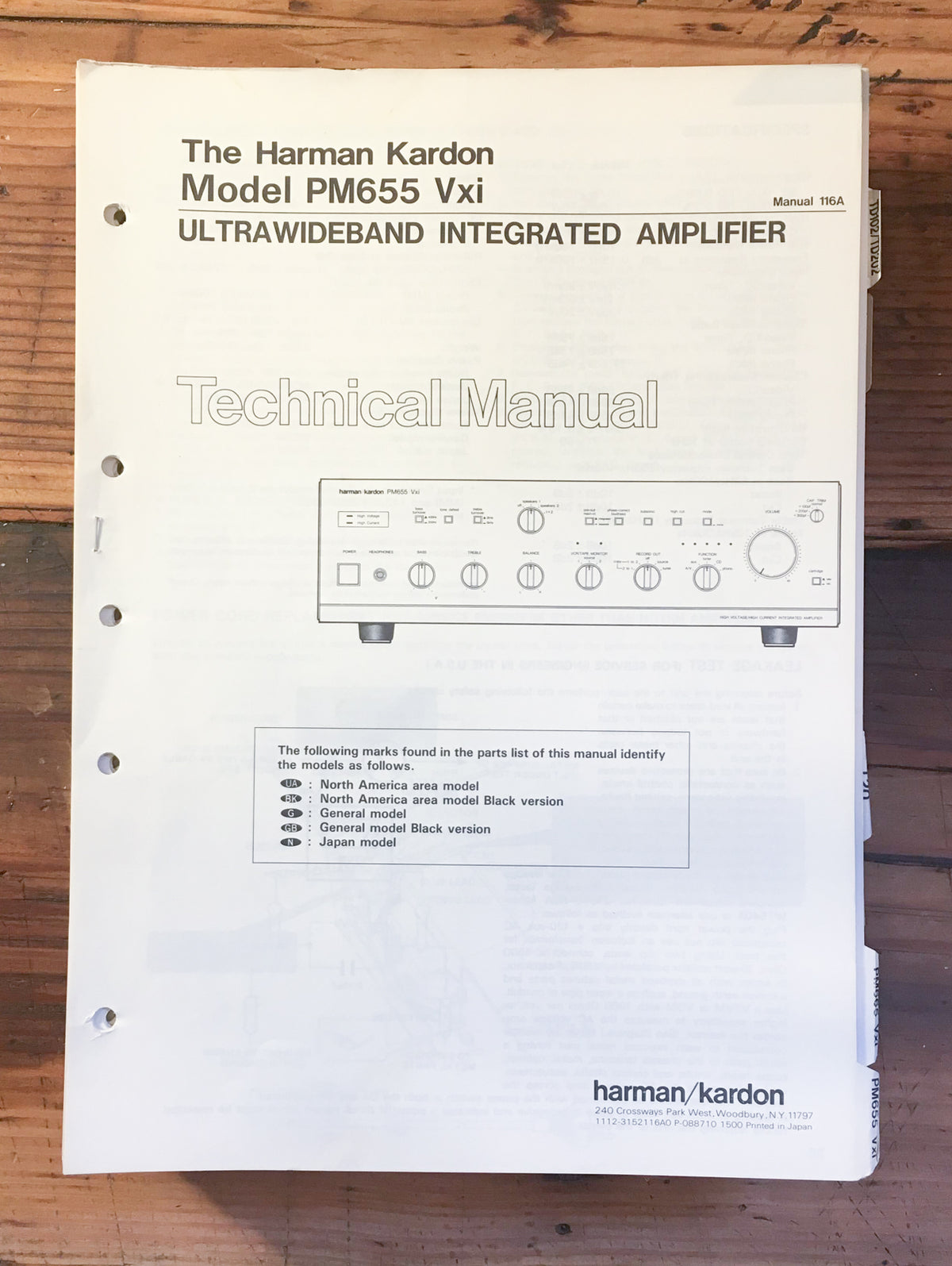 Harman Kardon HK PM655 Vxi PM-655Vxi Integrated Amplifier Service Manual *Orig*