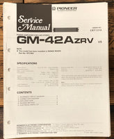 Pioneer GM-42A ZRV Amplifier  Service Manual *Original*