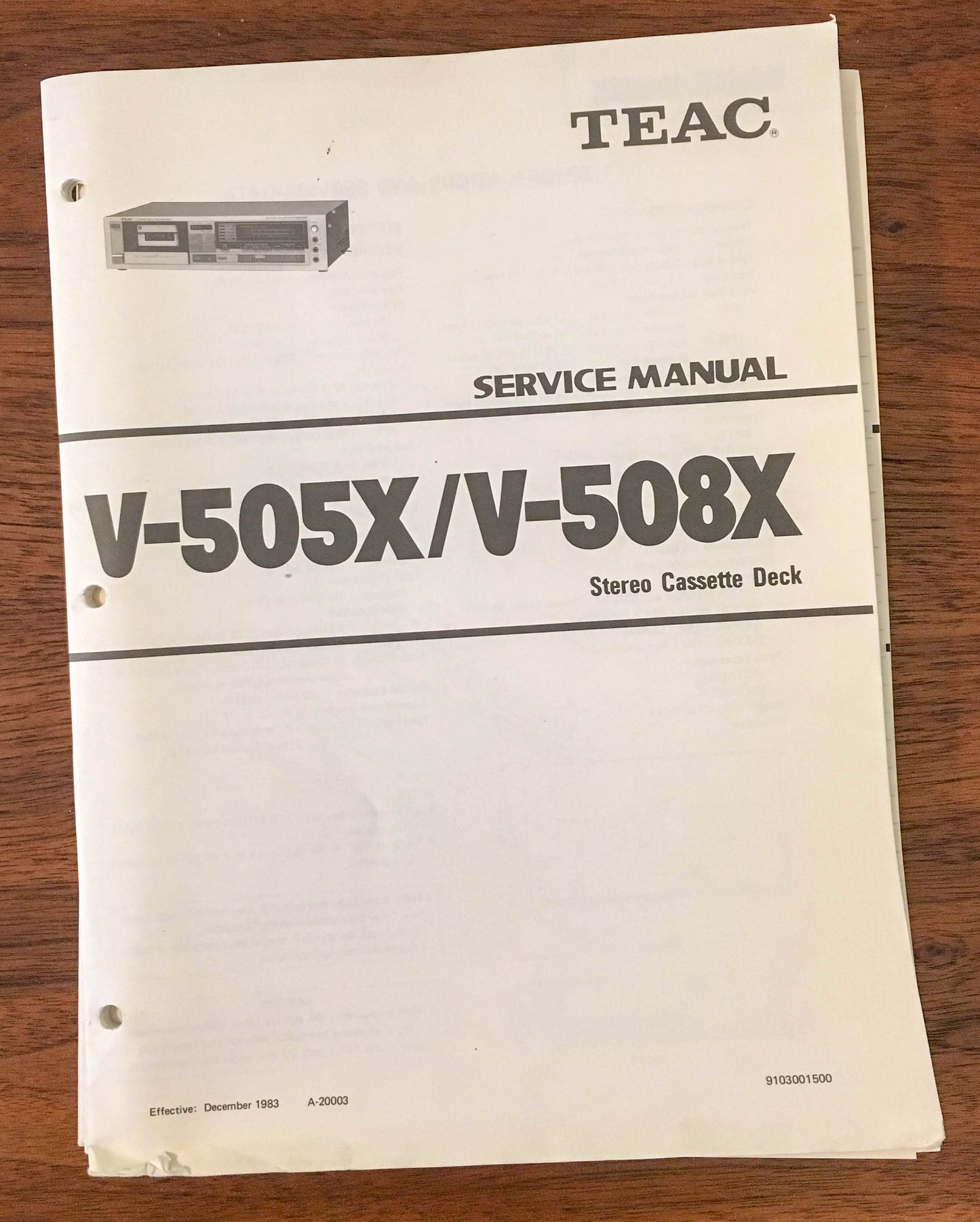 Teac V-530X V-430X CASSETTE DECK Service Manual *Original*