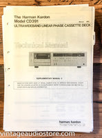 Harman Kardon CD391 CD391 Cassette  Service Manual Supplement 2 *Original*