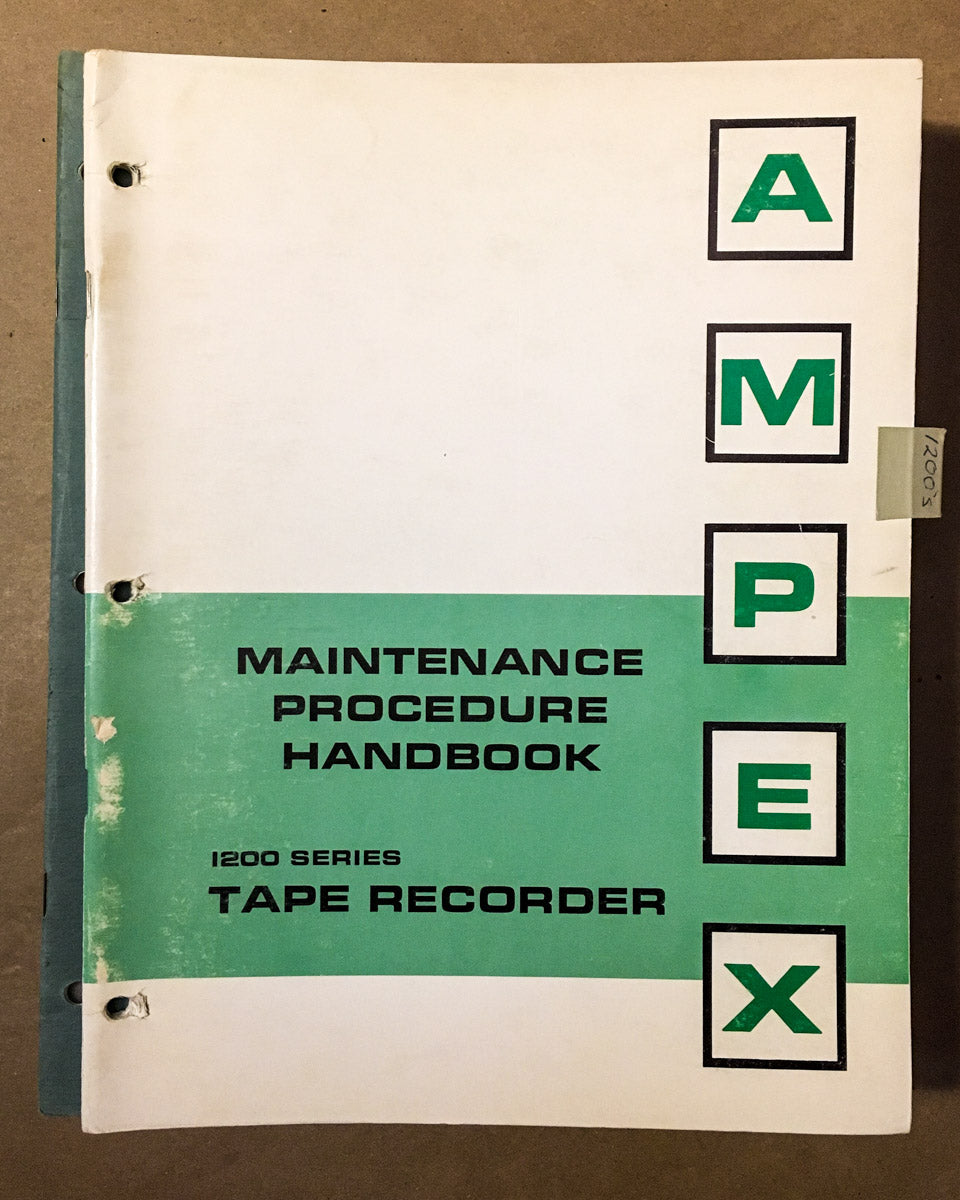 Ampex 1200 Series Reel to Reel  Service Manual *Original*