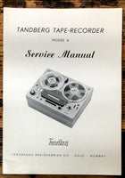 Tandberg Model 6 Reel to Reel Service Manual *Original* #3