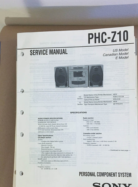 Sony  PHC-Z10  Service Manual *Original*