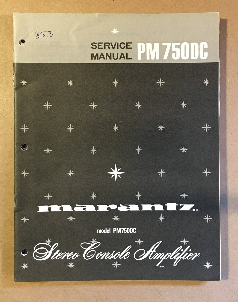 Marantz Model PM 750 DC PM750 DC Amplifier Service Manual *Original*