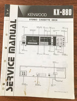 Kenwood KX-880 Cassette Deck Service Manual *Original*
