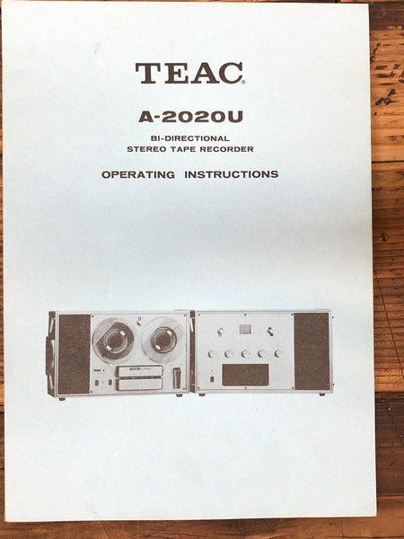 Teac A-2020U Reel to Reel  Owner / User Manual *Original*