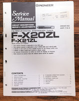 Pioneer F-X20ZL F-X21ZL Tuner  Service Manual *Original*