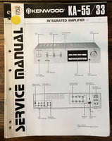 Kenwood KT-33 KA-55 Tuner Service Manual *Original*