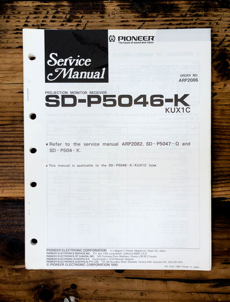 Pioneer SD-P5046-K TV Monitor  Service Manual *Original*