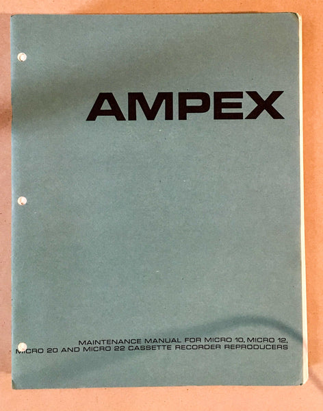 Ampex Micro 10 12 20 22 Cassette Player Service Manual *Original*