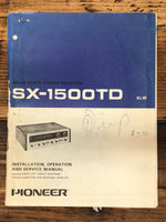 Pioneer SX-1500TD Receiver Owner and Service Manual  *Original*