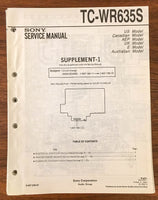 Sony TC-WR635S Tape Cassette Service Manual Supplement *Original*