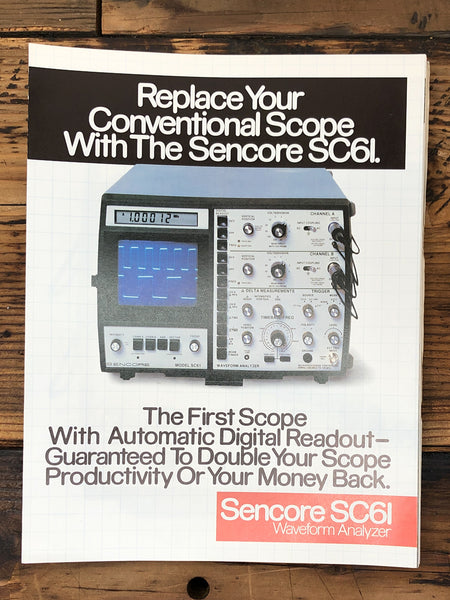 Sencore SC61 / SC-61 Waveform Analyzer Dealer Brochure *Original*