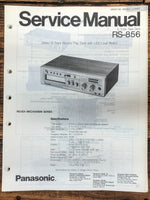 Panasonic RS-856 8 Track Tape  Service Manual *Original*