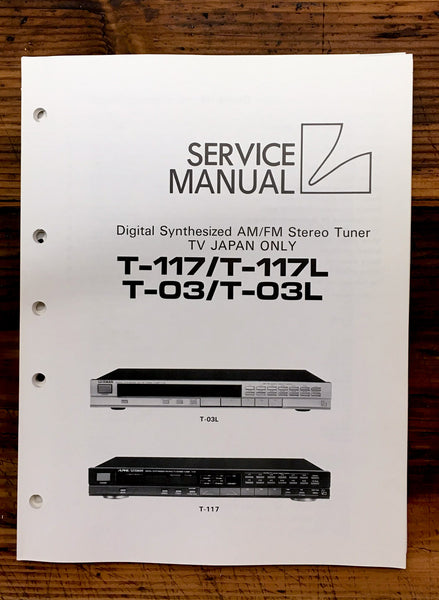 Luxman T-117 T-03 Tuner  Service Manual *Original*