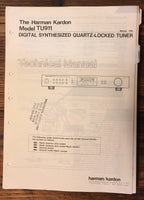 Harman Kardon HK TU911 TU-911 Tuner Service Manual *Original* #1