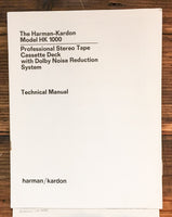 Harman Kardon HK1000 HK-1000 Cassette  Service Manual *Original*