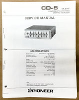 Pioneer CD-5 Car Stereo Service Manual *Original*