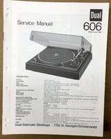 Dual Model 606 Turntable / Record Player Service Manual *Original*